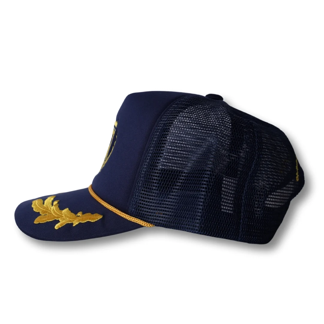 CA-RIO-CA NAVY CAPTAIN HAT with Oak Leaf Trucker Cap - Image 3