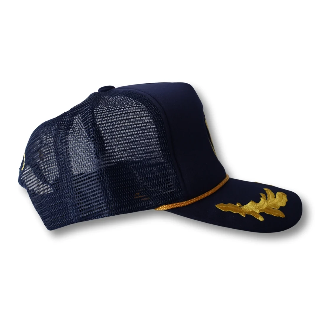 CA-RIO-CA NAVY CAPTAIN HAT with Oak Leaf Trucker Cap - Image 4