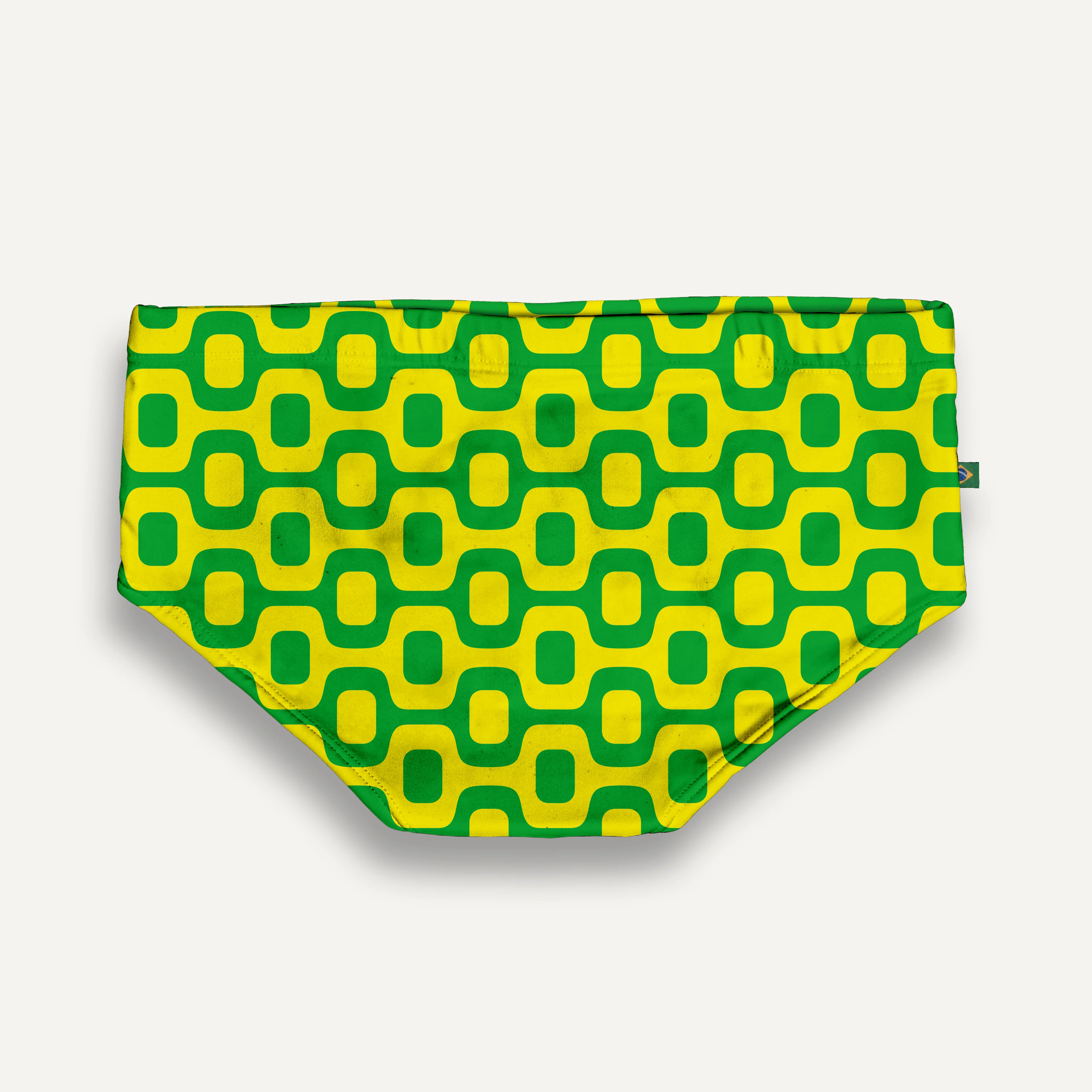 GREEN & YELLOW PAVEMENT SUNGA in Brief & Classic cut - Men's Designer Swimwear - *Pre Order - Image 4