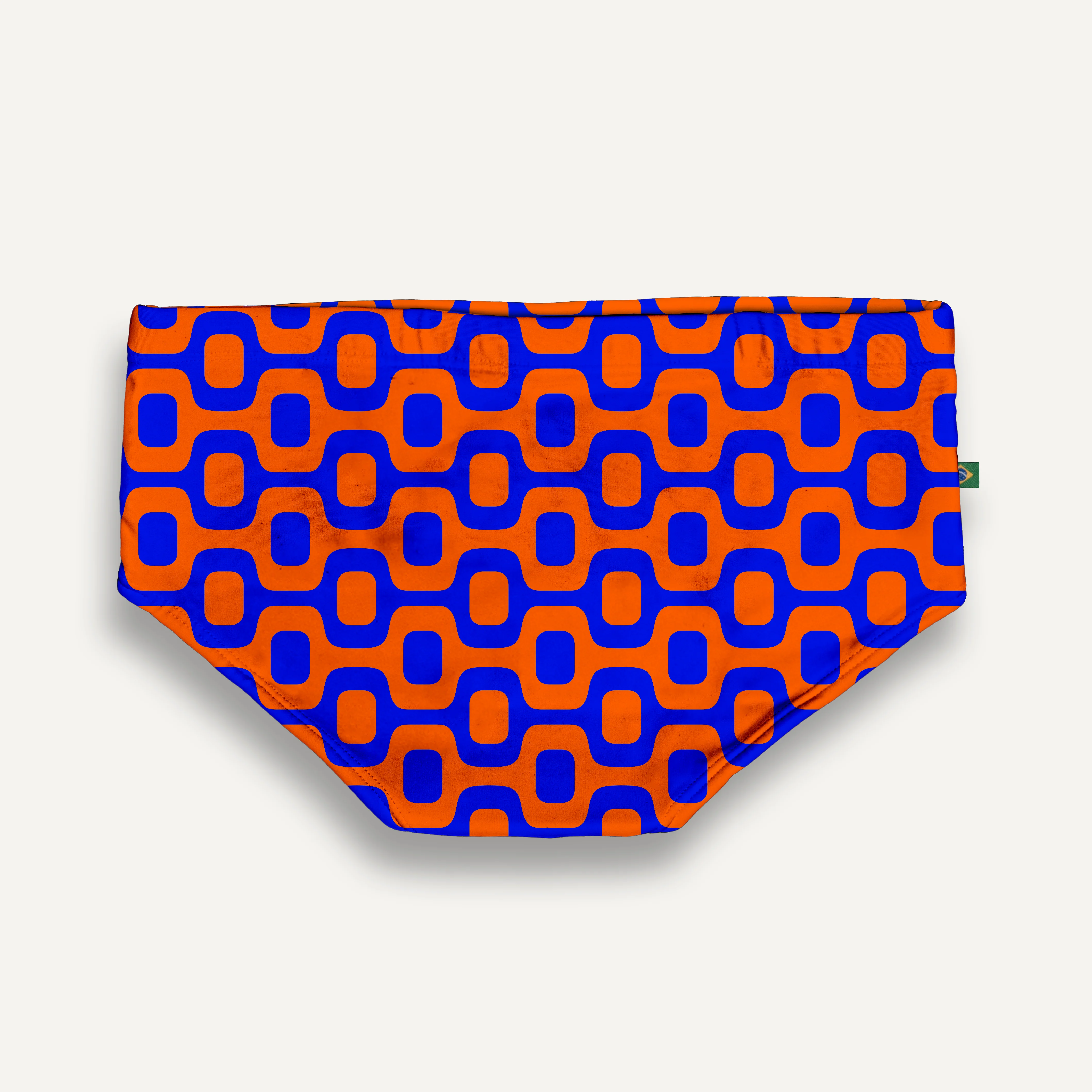 ORANGE & BLUE PAVEMENT SUNGA in Brief & Classic cut - Men's Designer Swimwear - *Pre-order - Image 4