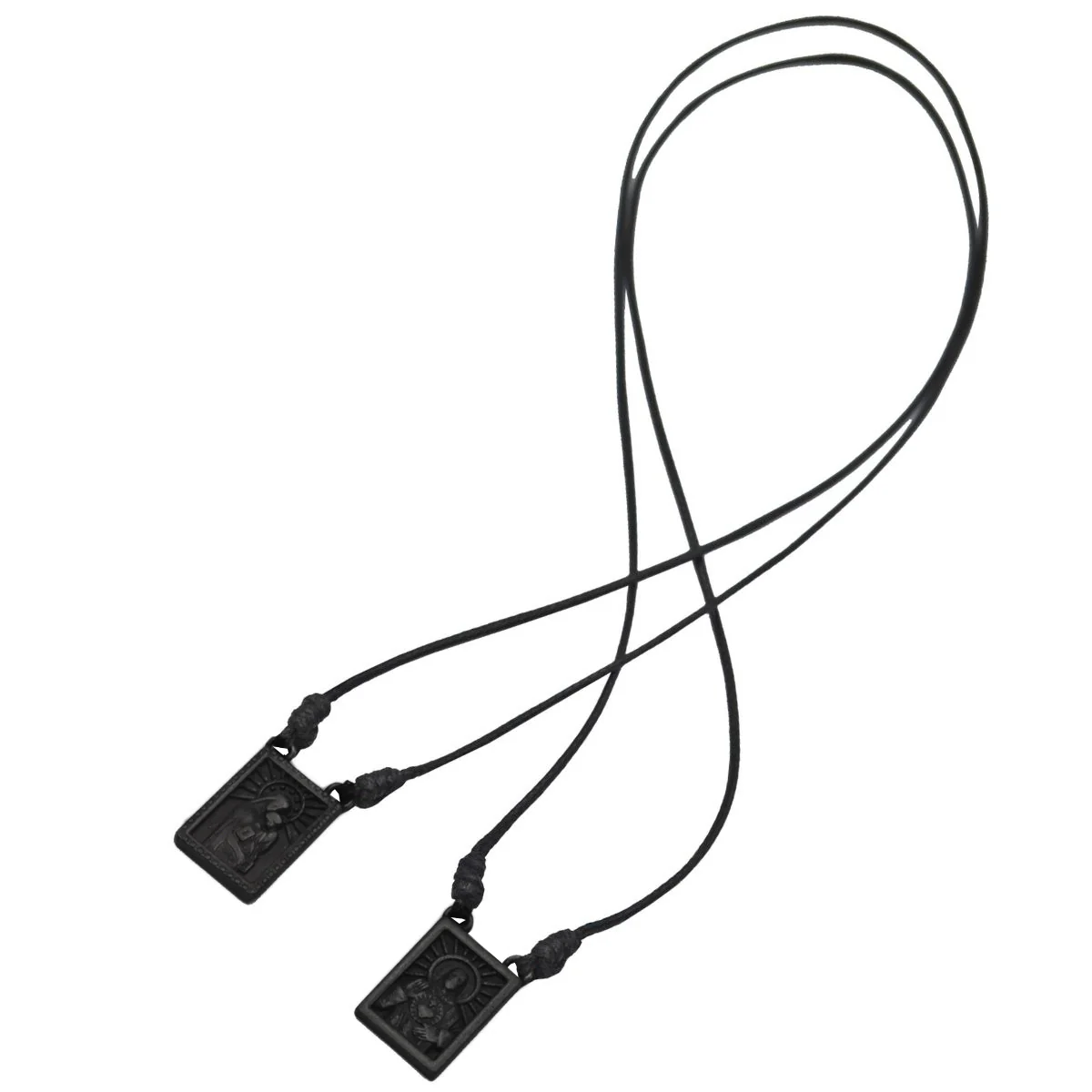 Male Scapular with Cord in 5 colors of Pendant Black, Silver, Vintage Gold, Gold, Graphite Scapular - Men's Necklace - Male Jewelry - Image 6